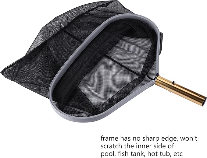 Swimming Pool Leaf Rake Fine Mesh Skimmer Net 9.6"x18" Sturdy Aluminum Frame - Efficient Debris Removal, Quick - Drain Design for Pools, Ponds, Hot Tubs