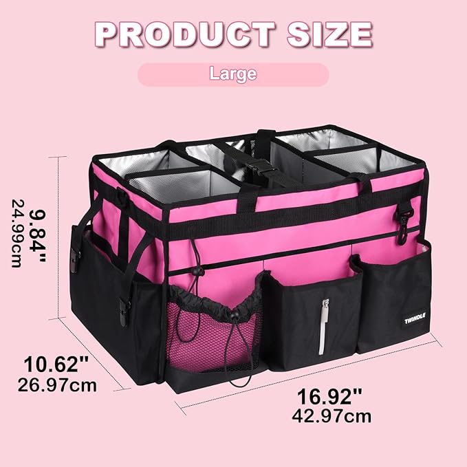 Large Cleaning Caddy With Detachable Divider And Support Board, Large Cleaning Supply Caddy With Adjustable Shoulder Strap & Waist Belt For Cleaners,Housekeepers