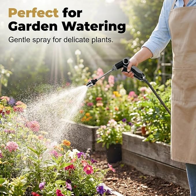 2026 New Turn Any Hose into a High Pressure Water Cleaning Jet,Heavy Duty Garden Hose Nozzle,Multi Function Lawn & Garden Watering Sprayer,Spray Nozzles for Cleaning Yard Pets Car