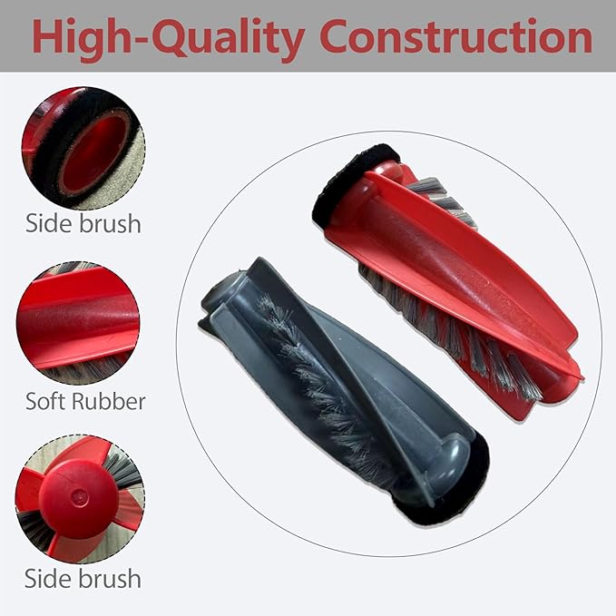 (8 Pack Main Rollers Replacement Parts for Roborock Qrevo S5V /Qrevo Curv/CurvX/Curv S5X 5A1 5XC/ Qrevo Edge/Edge S5A/ Qrevo S5V/ Qrevo C, Saros 10R, Saros 10 Robot Vacuum Accessories