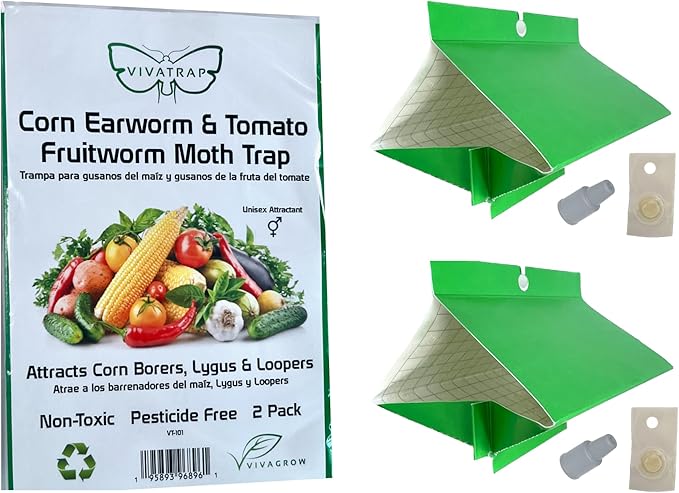 VivaTrap VT-101 Corn Earworm + Tomato Fruitworm Moth Trap & Lure (2 Pack, 8 Week)