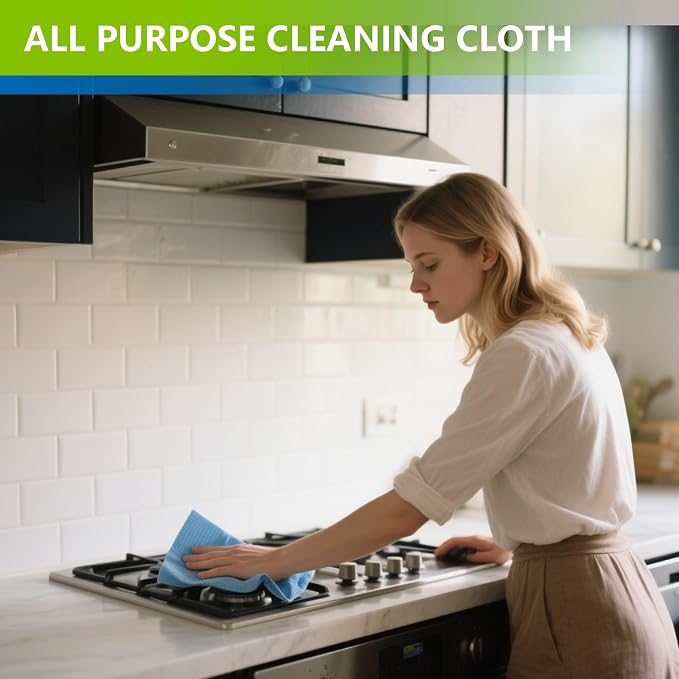 Disposable Cleaning Cloths Heavy Duty Dish Rag Disposable Dish Cloths 100 Count/Pack,Blue