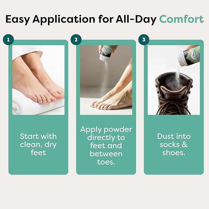 Lumi Outdoors Natural Foot Powder Deodorizer & Shoe Odor Eliminator - Talc Free Foot Deodorant