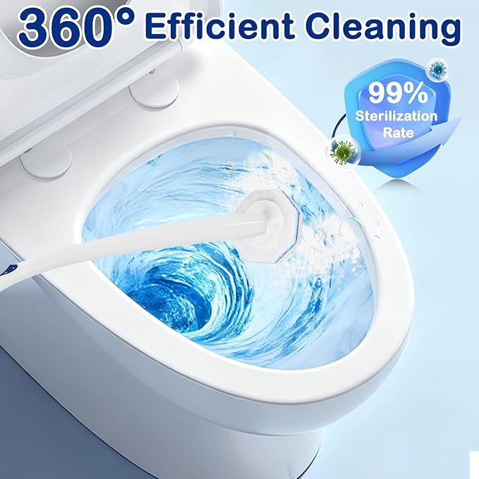 60 Count Toilet Wand Refills for Clorox Toilet Wand - Upgrade Fiber Toilet Brush, 5X Cleaning Power Toilet Scrubber Refill, Disposable Toilet Brush Heads for Bathroom Cleaning, No Falling Apart