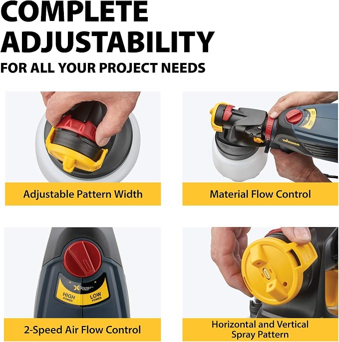 Wagner Spraytech 0529011 FLEXiO 570 Handheld HVLP Paint Sprayer, Sprays Most Unthinned Latex, Includes iSpray Nozzle, Complete Adjustability for All Needs