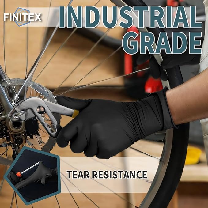FINITEX Black Nitrile Disposable Medical Exam Gloves 5 mil Powder-free Latex-Free 1000 PCS Examination Glove