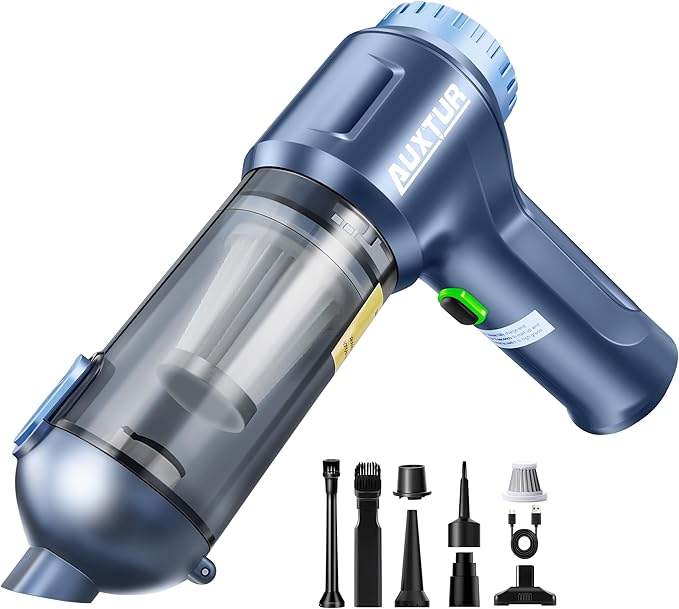 Car Vacuum Cordless, 3 in 1 Handheld Vacuum with Brushless Motor in 14000PA Powerful Suction, Mini Vacuum Cleaner with One-Touch Empty&2 Washable Filters, Portable Air Duster for Home, Desktop