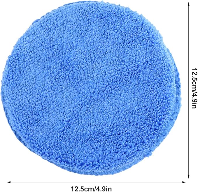 Garneck 7pcs Car Wax Applicator Pads Kit with 1pcs Handle 5'' Microfiber Soft Foam Waxing Pad with Grip Handle for Car Furniture Glass Boat Polishing Sanding Cleaning Blue