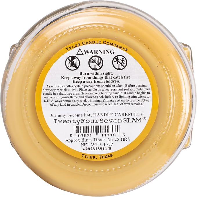 Tyler Candle Company 3139 TWENTYFOURSEVEN Glam 3 Ounce Scented Jar Candle for Home or Office, Pack of 2