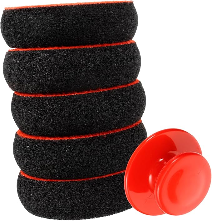 Mobestech 4sets Detail Car Wax Applicator Sponge Car Paint Buffing Pads Sponge Polishing Kit