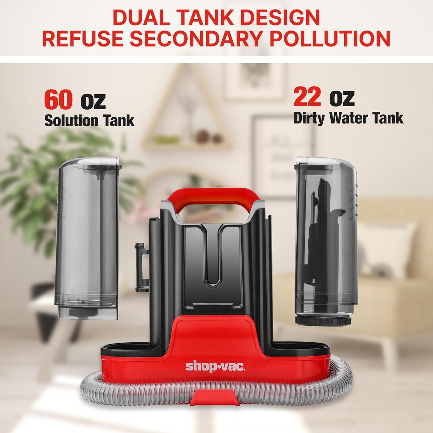 Shop-Vac Portable Carpet and Upholstery Cleaner Machine, Powerful Spot Cleaner for Pet Stains, Sofa, Rug, Mattress, Curtain and Window, Lightweight with One Cleaner Solutions