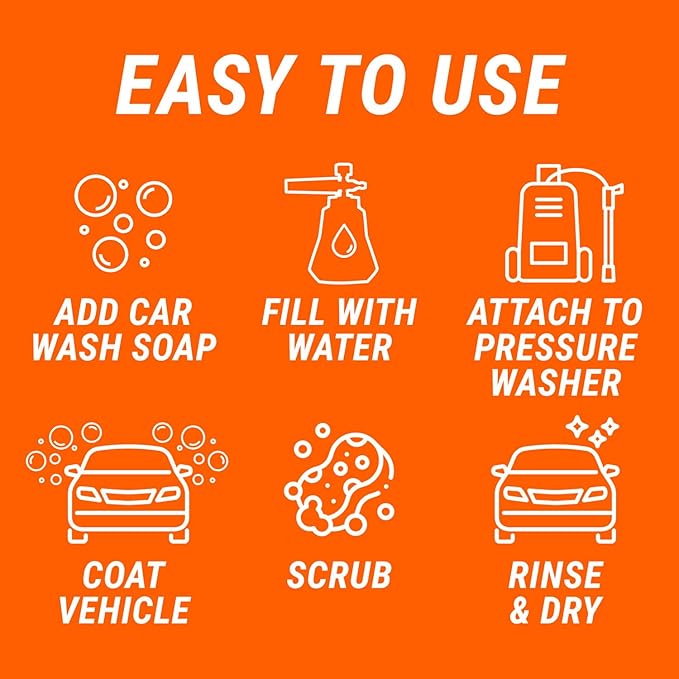 Armor All 2-in-1 Foam Cannon Kit, Car Cleaning Kit Connects to Power Washers and Garden Hoses for Vehicle Cleaning, Includes Foam Cannon, Foam Applicator and Ergonomic Adaptor, 1 count