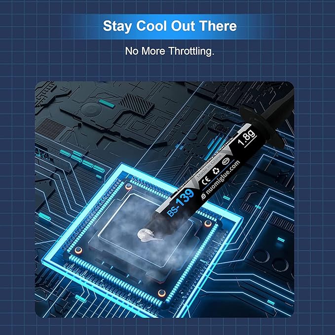Thermal Paste, 1.8g with Toolkit CPU Paste Thermal Compound Paste Heatsink for IC/Processor/CPU/All Coolers, Carbon Based High Performance