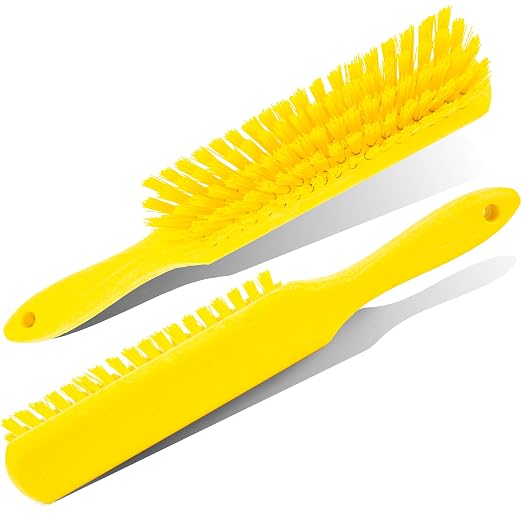 SPARTA 8 Inch Soft Counter Brush with Polyester Bristles and 5 Inch Handle, Color Coded Handheld Broom for Tables Countertops and Foodservice Surfaces, 13 Inch Overall Length, Yellow