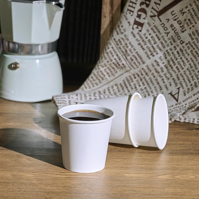 JOLLY CHEF Disposable Coffee Cups and Bowls, Printed Paper Bowls 20oz 160 Count, 4 oz Small Paper Cups 300 Pack for Bathroom,Mouthwash and Daily Use