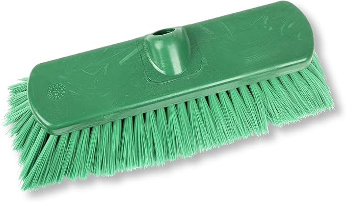 SPARTA 41278EC09 Flo-Thru Plastic Wall Scrub Brush, Equipment Brush With Soft Nylex Bristles For Industrial Kitchens, Hospitals, Commercial Cleaning, 4 Inches, Green