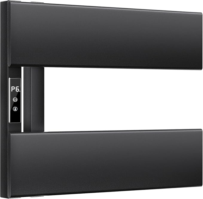 Electric Towel Warmer with Smart LED Timer, Modern [2/3/4] Bar Large Panel Heated Towel Rack, Wall-Mounted Plug-in/Hardwired 2-in-1, Rapid Warmth for Bathrooms, [Matte Black/Alpine White]