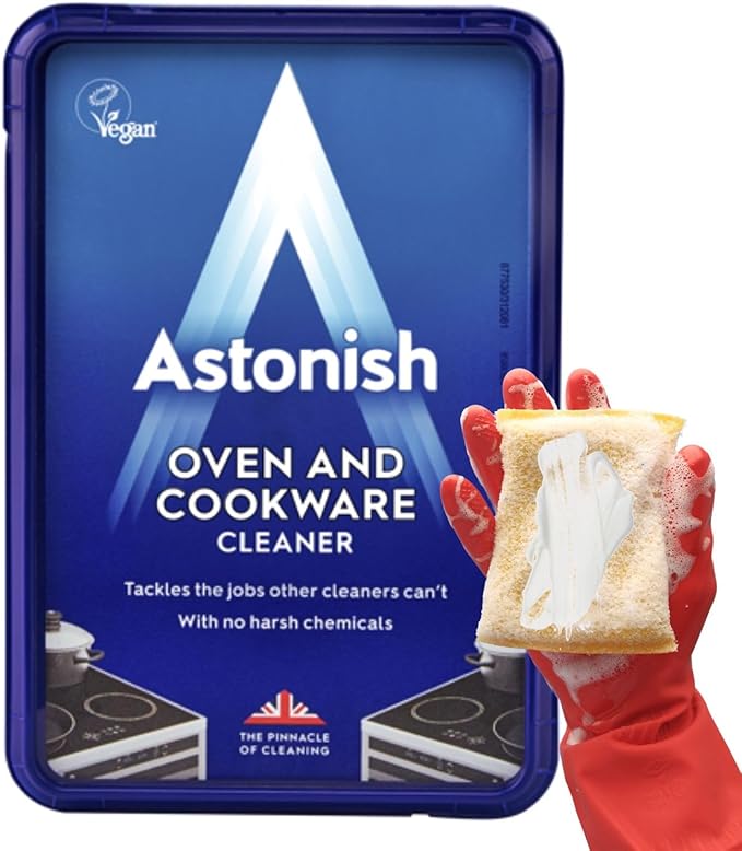 Astonish Kitchen Degreaser & Cleaner Bundle – Oven & Cookware Cleaning Paste, Extra Strength Grease Lifter Spray with Baking Soda, and Specialist Hob Cleaner Cream – Heavy Duty Multi-Surface Cleaning