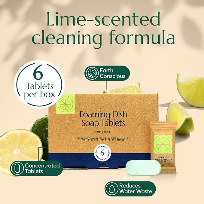 CLEANOMIC Reusable Kitchen Cloth, Foaming Dish Soap Tablets & Tablet Tin Bundle