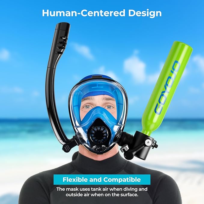GOYOJO Mini Scuba Tank, Portable Diving Lung Air Tank with DOT Certified, Refillable Emergency Backup Pony Bottle for Snorkeling, Underwater Breathing, Training