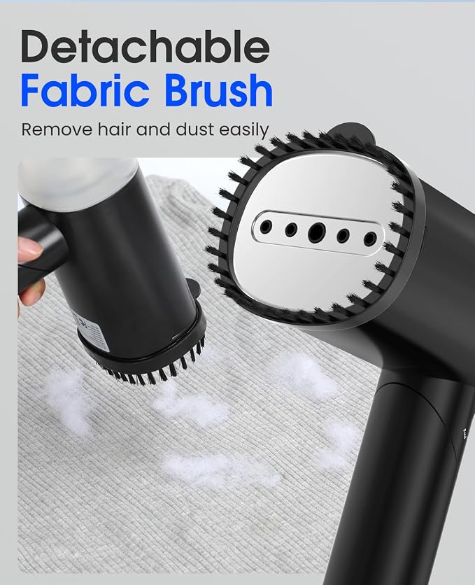 Handheld Steamer for Clothes, 1200W Foldable Travel Steamer, 20 Sec Preheat Garments Wrinkle Remover, 120V Portable Hand Iron with 150ml Water Tank, Clothes Steamer for Home Travel Black