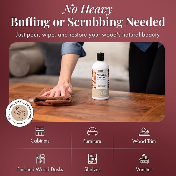 Therapy Clean Stainless Steel & Wood Cleaner Kit Bundle – Includes Microfiber Cloths
