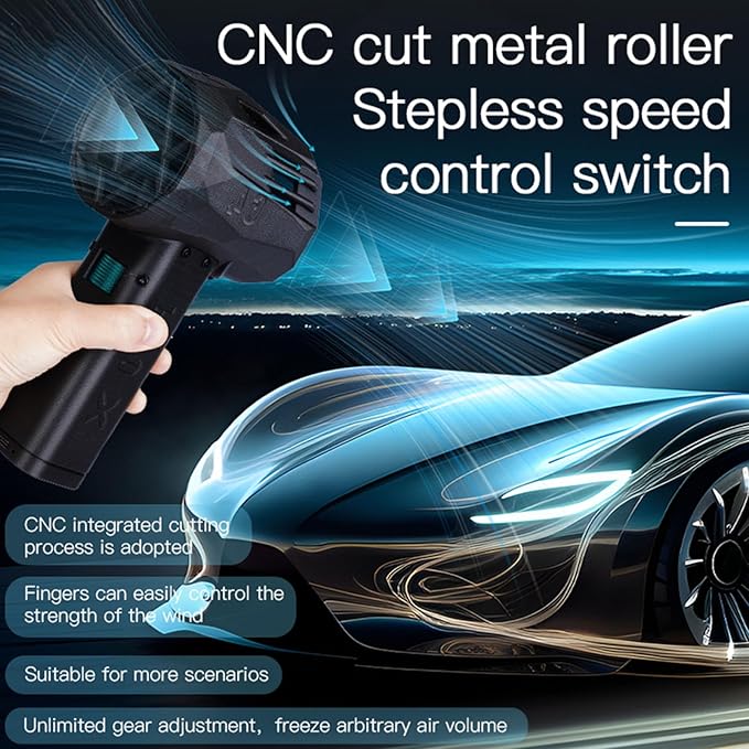 Compressed Air Duster, 16000mAh Rechargeable Cordless Air Blower, with 4 Lighting Effects, 1500 Grams Thrust, for Computer, Keyboard, Outdoor, House and Car