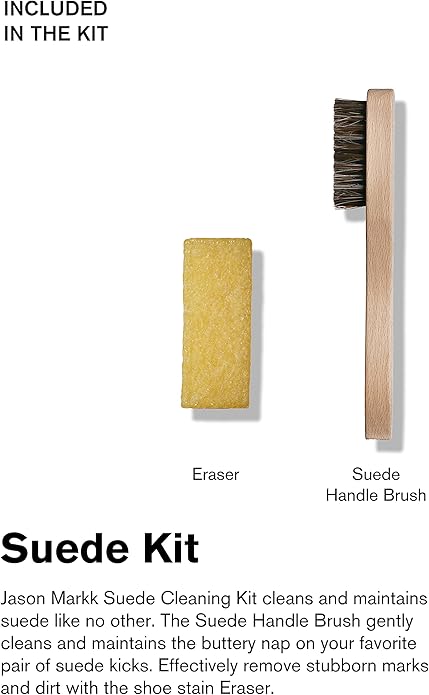Jason Markk Suede Kit & Quick Wipes Bundle, Shoe & Sneaker Cleaner, Brush & Stain Eraser w/ 30-Pack of Wipes, Dual-Textured for Superior Cleaning, Safe for Leather, Suede, Nubuck, Cotton, Knits