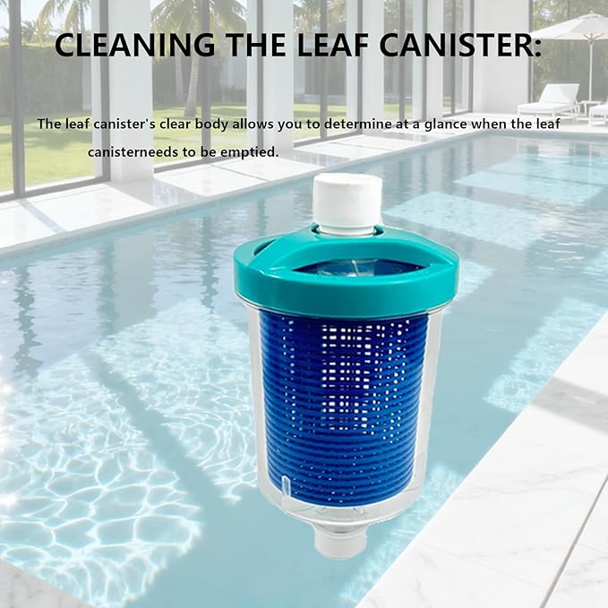 All-in-One Inline Pool Leaf Canister Compatible with Hayward W560 PoolVac Navigator Leaf Catcher Filter with Strainer Basket and 5-Pack Skimmer Socks
