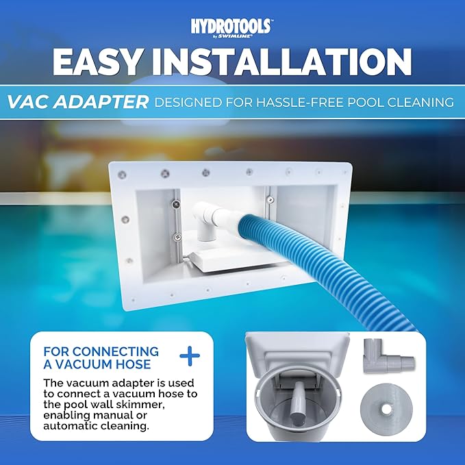 SWIMLINE HYDROTOOLS Standard Wide Mouth Above Ground Pool Skimmer Kit | ABS Construction | Pool Skimmer | Wide Mouth | Snap-In & Removable Weir | Above Ground Pool Skimmer | Easy Basket Access