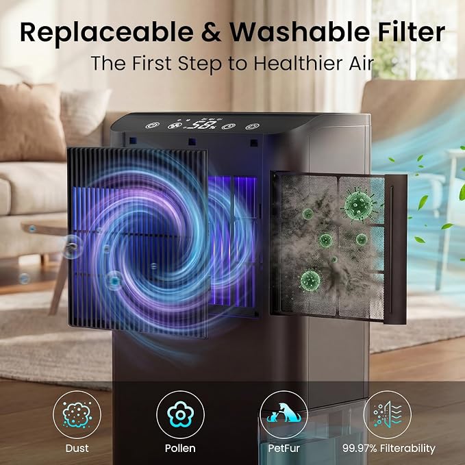 Dehumidifier for Home, Dehumidifier for Basement with Drain Hose/Humidity Display/85 OZ Water Tank/Washable Filter/Auto Shut Off/Ultra Quiet, Small Dehumidifier for Bedroom, Bathroom, RV, Whole Home