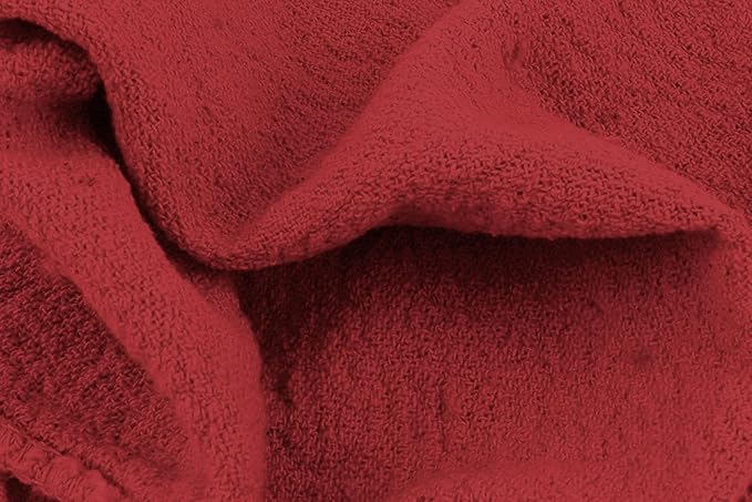 Avalon Towels Cotton Shop Rags – (Pack of 150) Size 12x14 Inches Cleaning Rags – Absorbent Shop Towels and Multipurpose Cleaning Towels for Automobiles, Industries, Garage and Homes (Red)