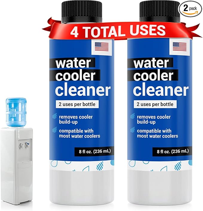 IMPRESA Water Dispenser Cleanser & Cooler Cleaner & Descaler - 2 x 8 Fl Oz - Top & Bottom Loading Water Coolers & Dispensers - Active Cleaning Solution for Reservoir Cleaning & Buildup Removal