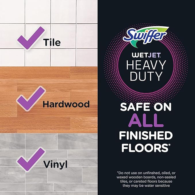 EUREKA Lightweight Powerful Upright Vacuum Cleaner & Swiffer WetJet Hardwood and Floor Spray Mop Cleaner Starter Kit, Includes: 1 Power Mop, 10 Pads, Cleaning Solution, Batteries