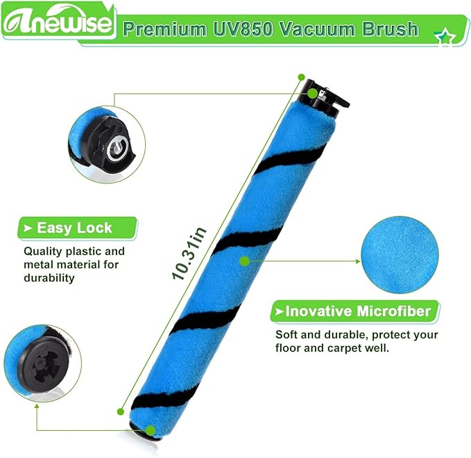 Anewise Filter Brush Belt Replacement Parts for Shark UV850 Performance Lift-Away ADV DuoClean PowerFins Upright Vacuum, 1 Brush Roll+2 HEPA +4 Filters+2 Belts, Part #1483FC2000 & XHF320 & XFFK602UKT