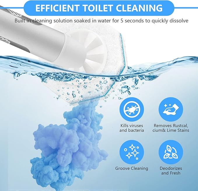 50 Count Disposable Toilet Bowl Wand Refills for Clorox, Upgraded Octagon Replacement Heads Compatible Clorox Toilet Wand Refills for Toilet and Bathroom Cleaning