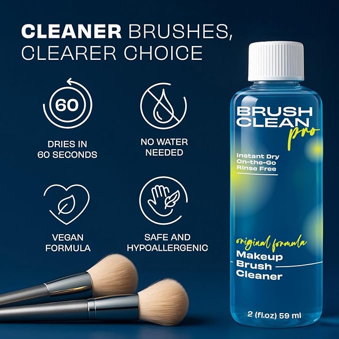 Original Makeup Brush Cleaner - Professional Cleanser for Makeup Brushes - Quick-Drying, Rinse-Free Formula - Removes Stubborn Waterproof Make Up, 2 oz