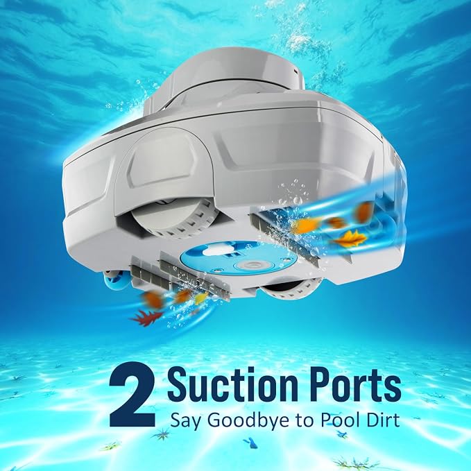 Lightweight Compact Cordless Robotic Pool Cleaner for Above Ground Pools & In-Ground Pools