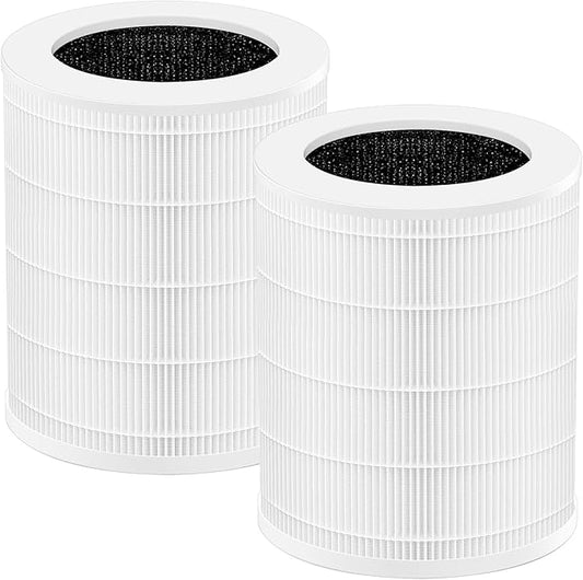KJ402F True HEPA Air Filter Replacement Compatible with Jerdazen JZ-450F&Zendar KJ402F& Crecolife KJ402F-A1, 3-stage Filtration System, Pre-Filter, H13 HEPA Filter, Charcoal Filtration,2PACK