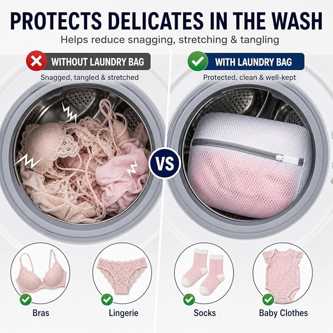 7 Pcs Shoe Laundry Bag and Sneaker Cleaner Mesh Bags | Supports washing machine and dryer, shoe cleaner sneakers and tennis shoe cleaner, small laundry bag for clothes, 7 piece set