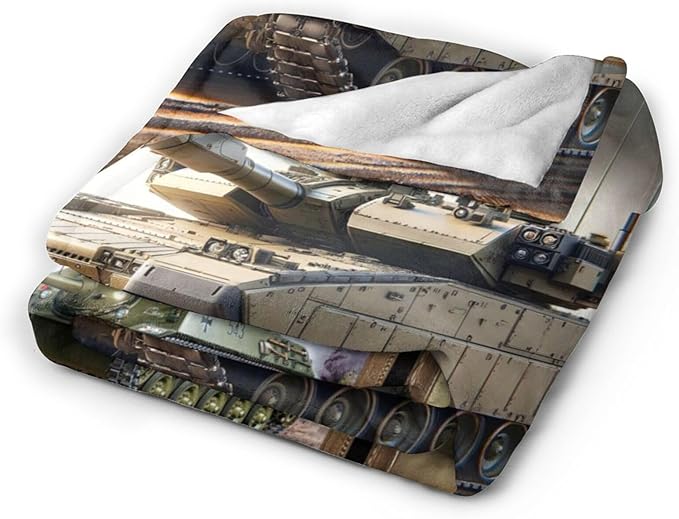 Tijuboni Military Tank Throw Blanket Army Gifts for Boys Men Girls Women Kids Adults Soft Flannel Fleece Blanket for Couch Sofa Bed Home Decor 50"x60"