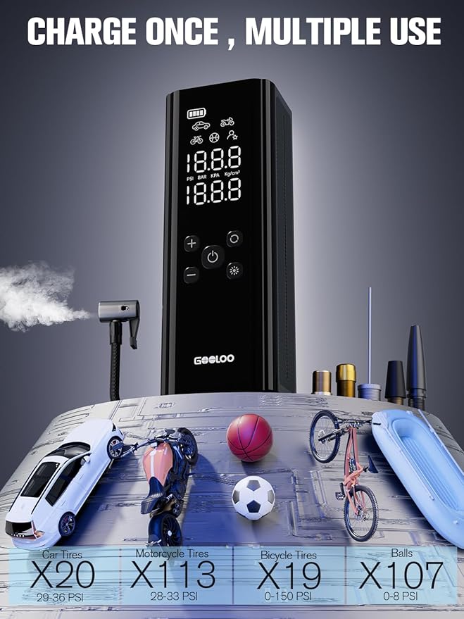 GOOLOO GT150 Tire Inflator F1 Compressed Air Duster