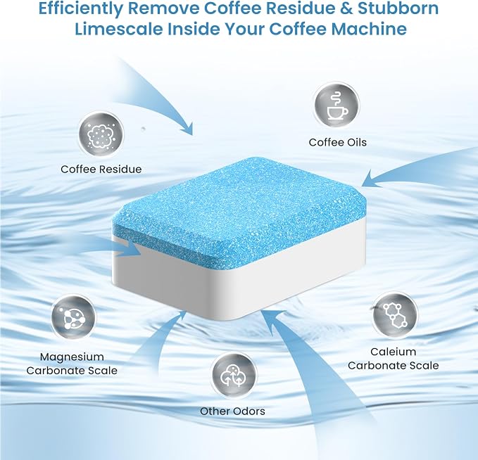 GVANIAMY Coffee Machine Descaling Tablets Compatible with Jura Automatic Coffee Centers Machines, High Efficiency Cleaning and Longer Life Span, 30 Count 100% Vegan, Carbon Neutral