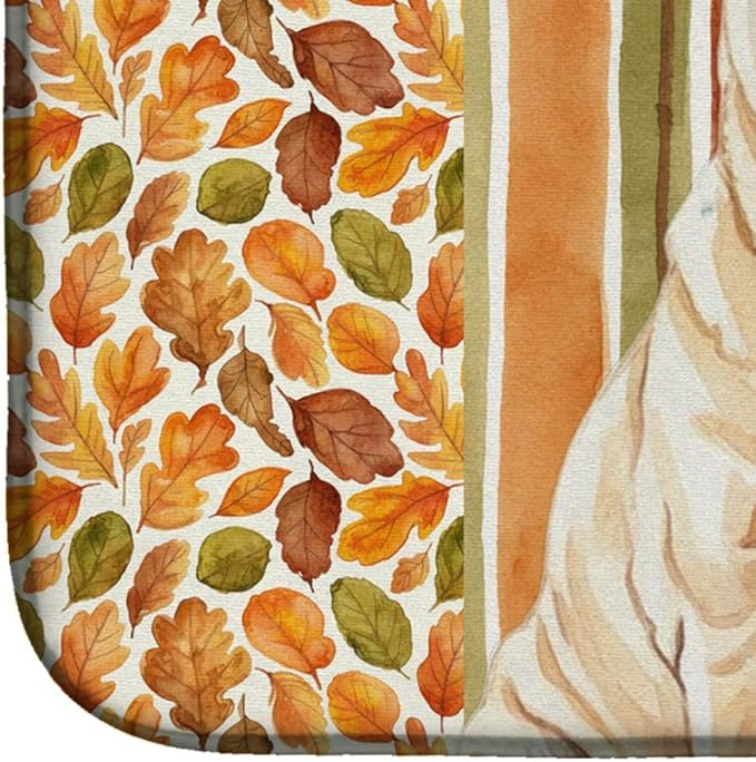 Caroline's Treasures Shar Pei Heirloom Fall Dish Drying Mat Absorbent Dish Drying Mat Pad for Kitchen Counter Dish Drainer Mat for Countertop, 14 x 21", Multicolor