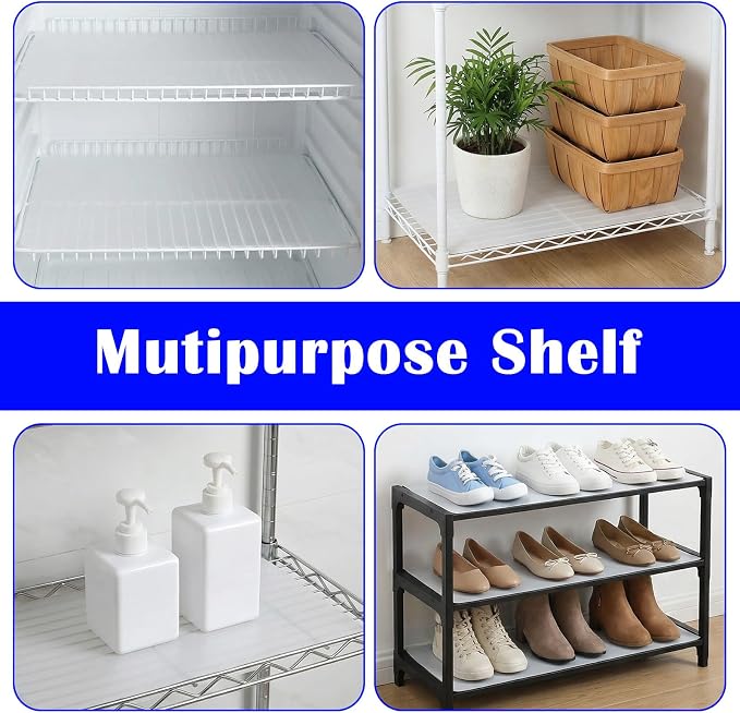 10 Pcs 12 x 48 Inch Frosted Plastic Shelf Liner Waterproof Non Adhesive Shelf Mats for Wire Shelves Strength Wire Shelving Cover for Kitchen Shelving Unit Pantry Cabinet Storage, Clear