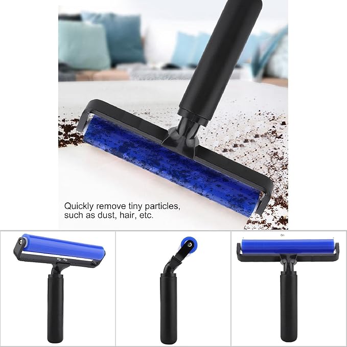 Glue Roller, Dust Removal Roller,Sticky Lint Roller with Cover Reusable Washable Travel Dust Picker Cleaner Remover Brush Value Set for Clothes, Pet,Hair,Debris,Bedroom, Living Room, Office(6 inches)