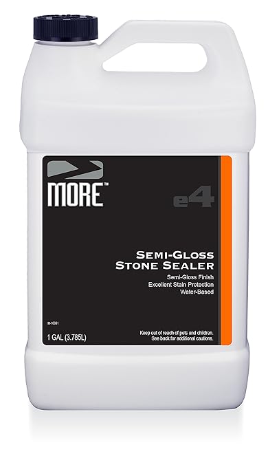 MORE- Semi-Gloss Stone Sealer - Seal & Enhance Natural Stone, Paver, Tile & Concrete - Wet Look Semi-Gloss Finish - Protects Against Oil & Water-Based Stains - Indoor/Outdoor - Water-Based - 128oz