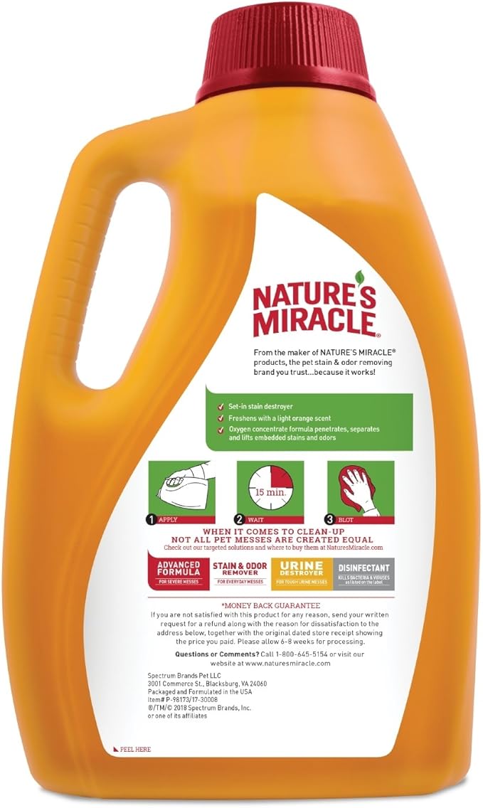 Nature's Miracle Just for Cats 128 Fl Oz and Laundry Boost 32 Oz Pet Stain Removers (2 Items)