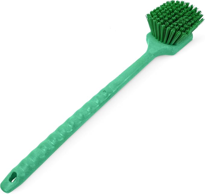 SPARTA 40501EC09 Plastic Large Scrub Brush, Kitchen Brush, Utility Brush With Long Handle For Cleaning, 20 Inches, Green
