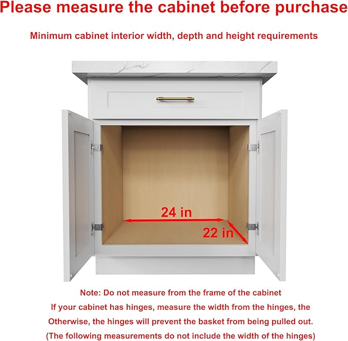 Sikarou Pull Out Cabinet Organizer,Heavy-Duty Slide Out Shelf, Wood and Wire Basket, Pull Out Drawer for for Kitchen Under Sink Space, Pantry, Bathroom, 2 Tie 23 * 21 in